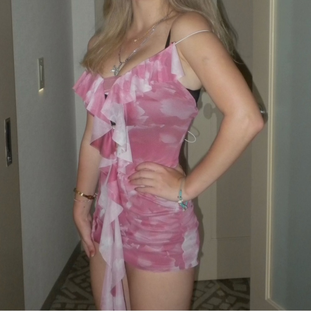 Fashion Nova Pink Mini Dress with Spaghetti Straps